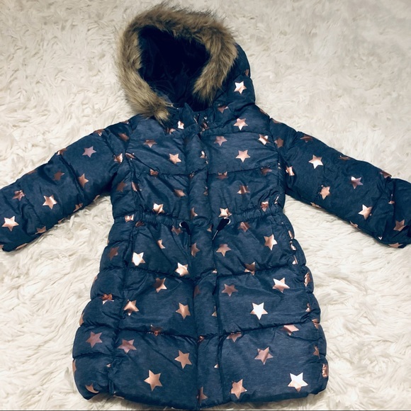 SOLD EUC Gap Girl ColdControl Star Blue Parka - Picture 1 of 2